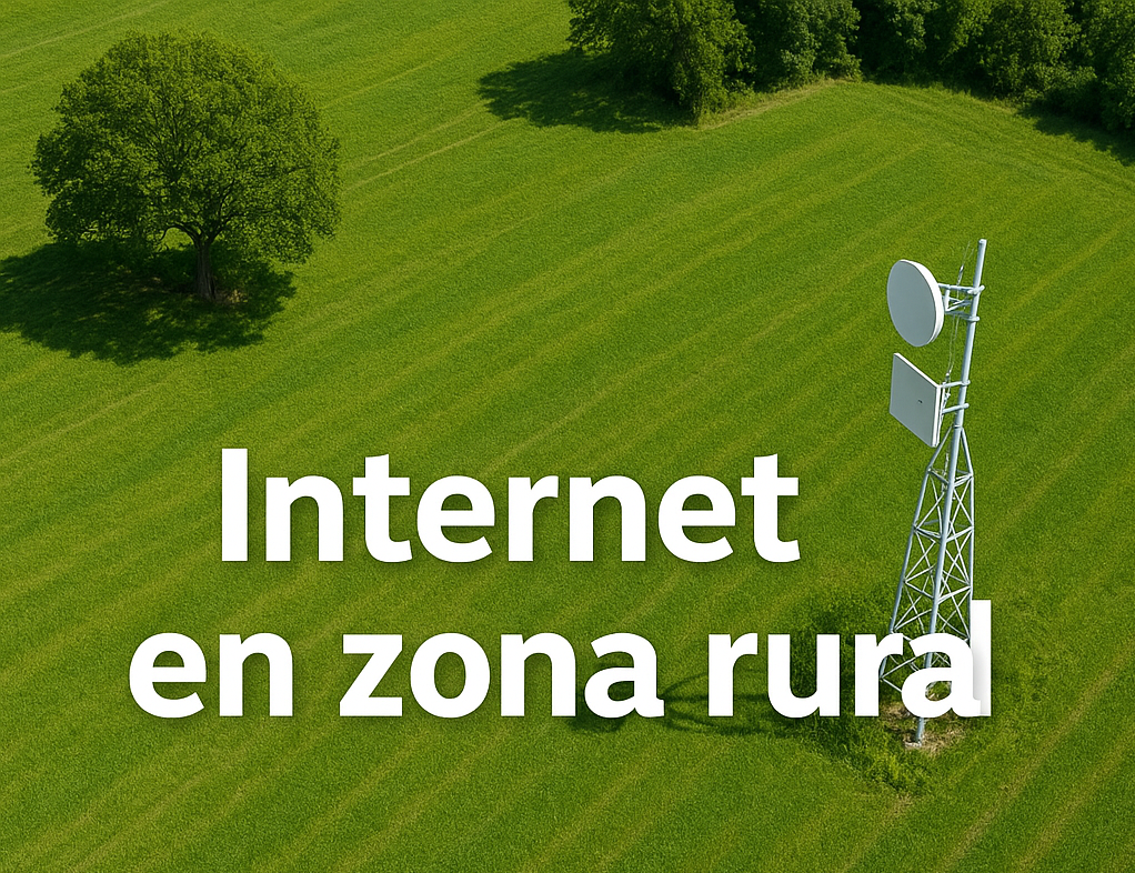 Antena Starlink junto a un cable de fibra óptica